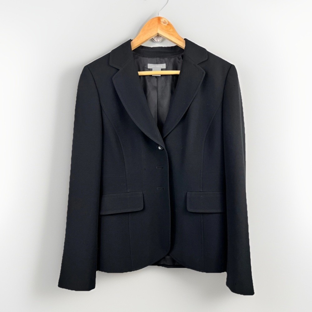 Ann Taylor Size 6 Blazer Black Single Breasted Career Office Preppy Academia